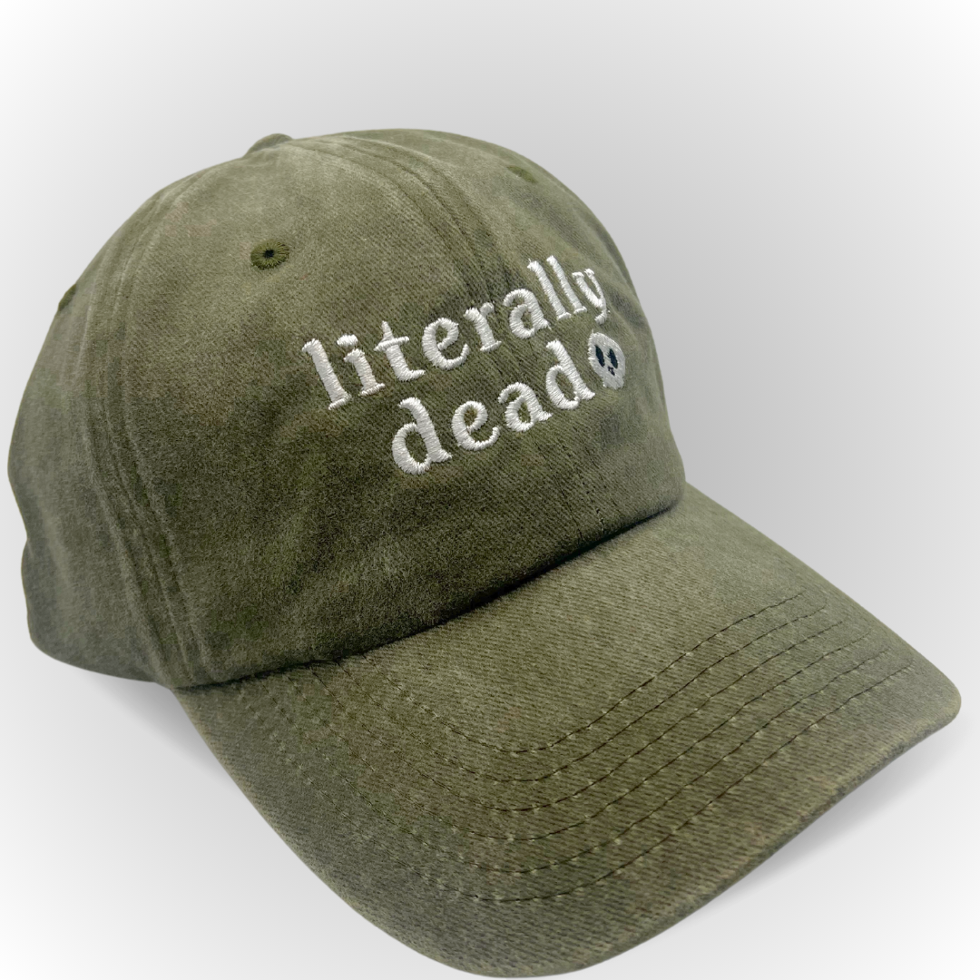 "Literally Dead" Hat / Skull hat / Halloween Embroidered Hat