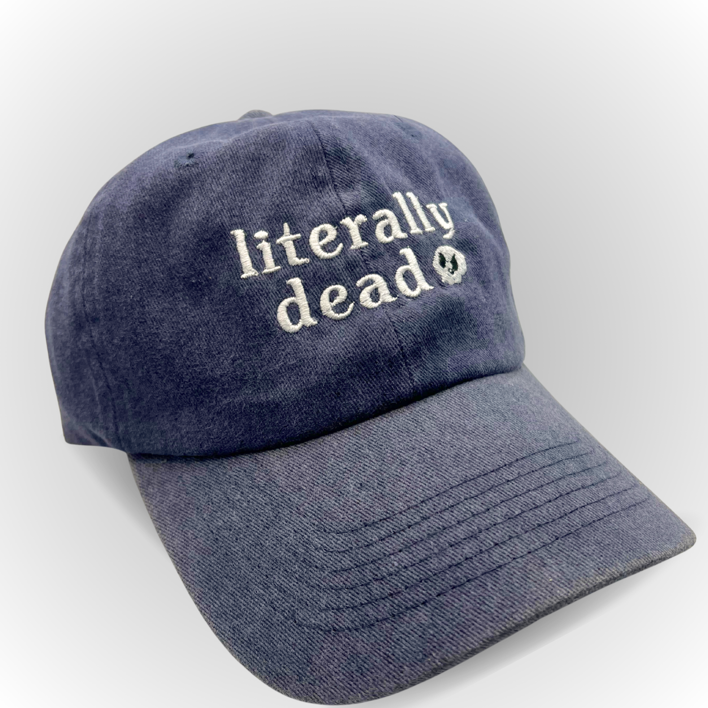 "Literally Dead" Hat / Skull hat / Halloween Embroidered Hat