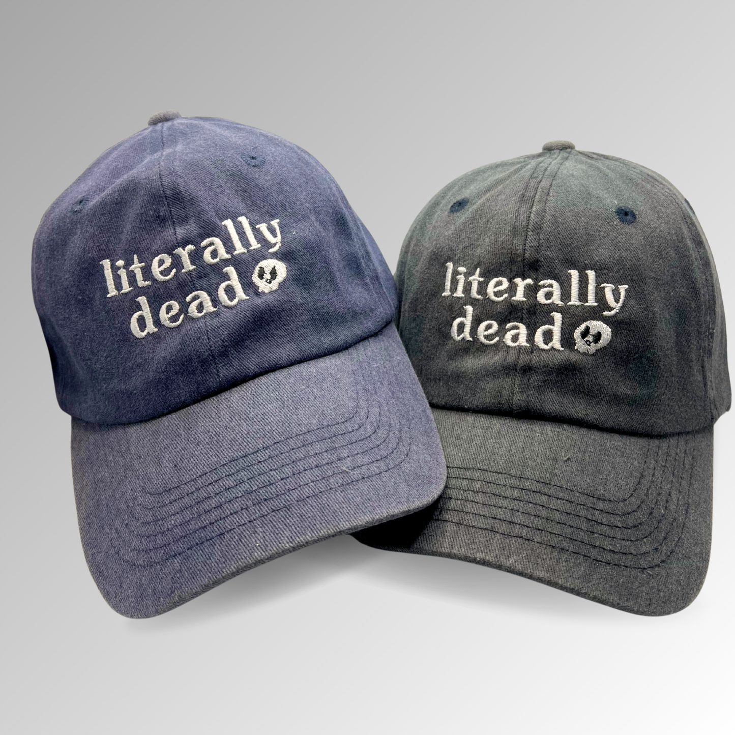 "Literally Dead" Hat / Skull hat / Halloween Embroidered Hat