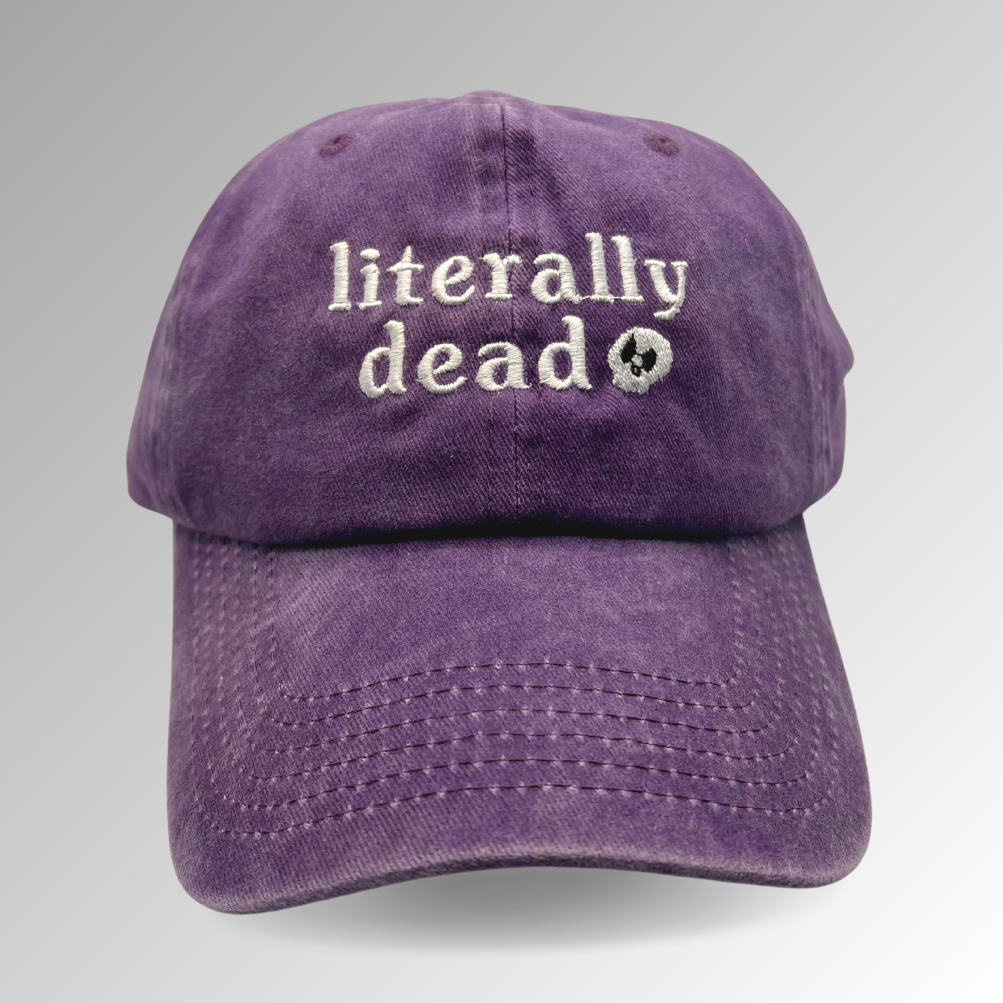 "Literally Dead" Hat / Skull hat / Halloween Embroidered Hat