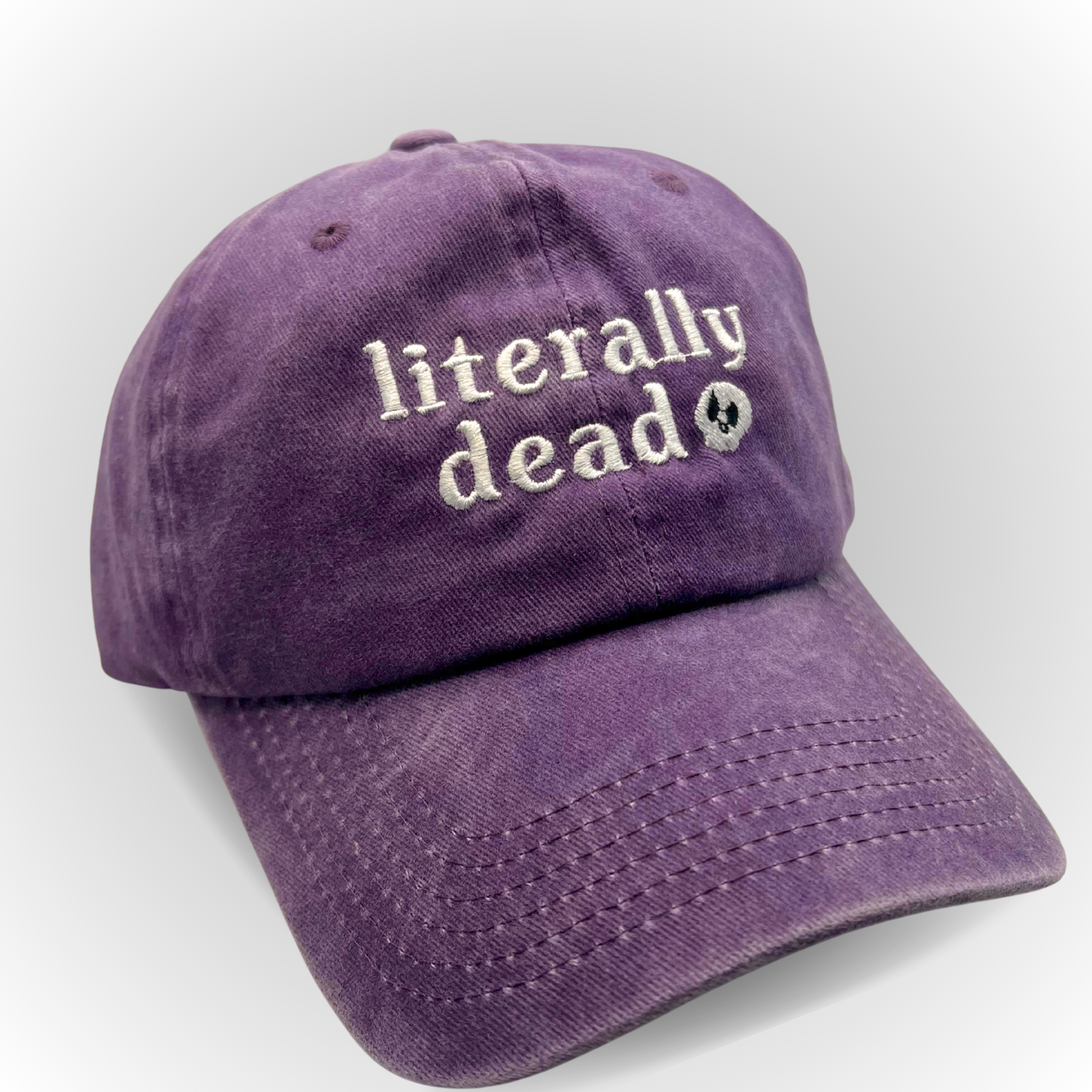 "Literally Dead" Hat / Skull hat / Halloween Embroidered Hat