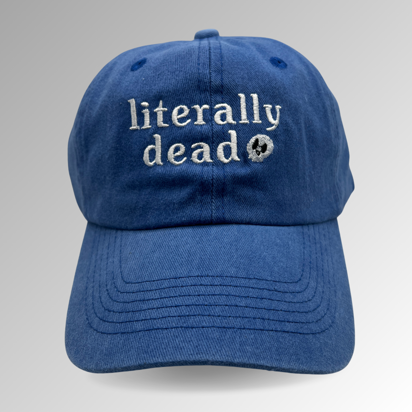"Literally Dead" Hat / Skull hat / Halloween Embroidered Hat