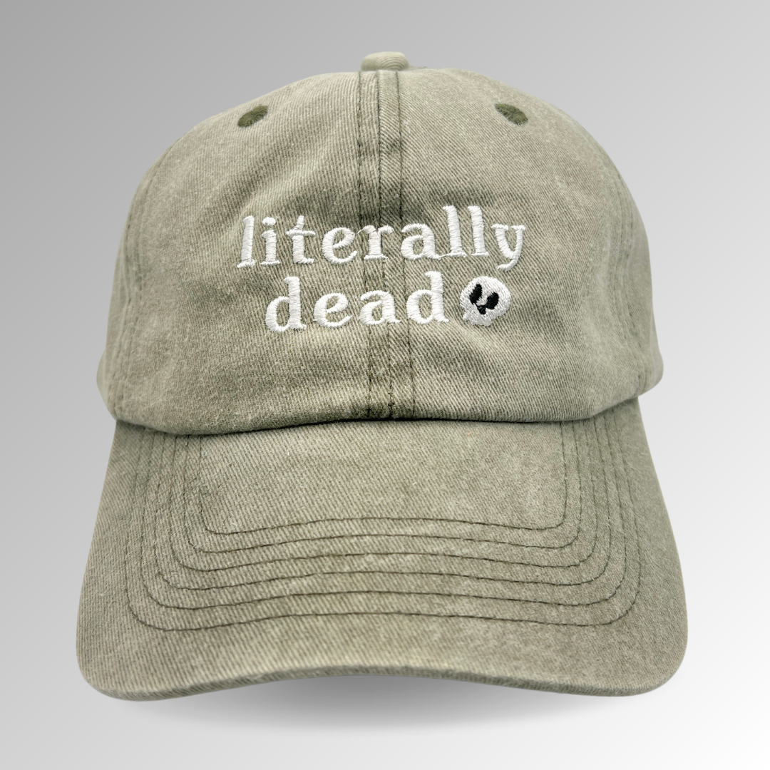 "Literally Dead" Hat / Skull hat / Halloween Embroidered Hat
