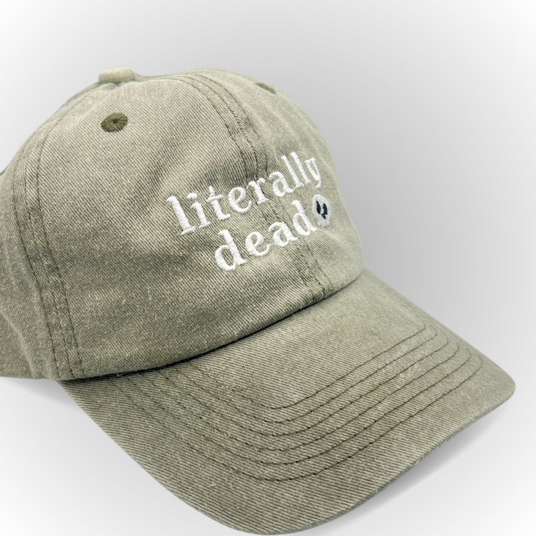 "Literally Dead" Hat / Skull hat / Halloween Embroidered Hat