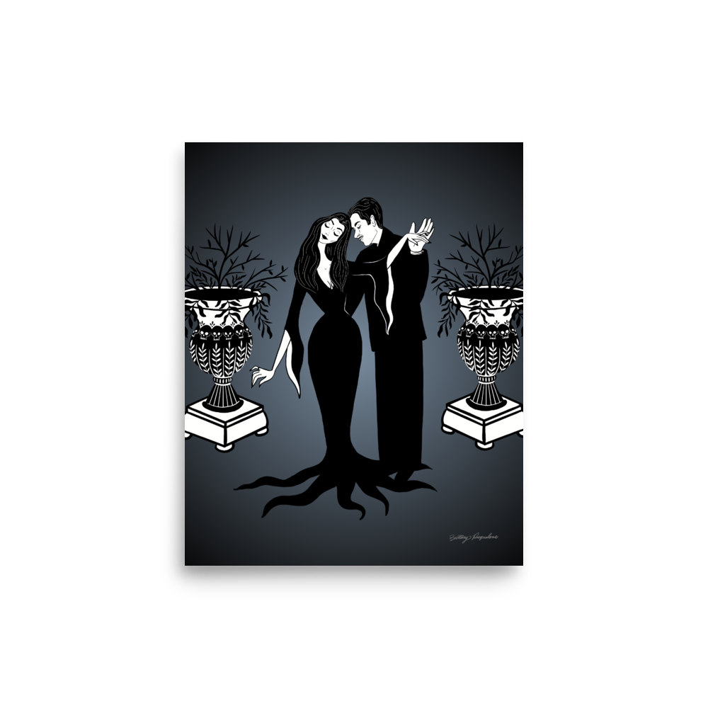 Morticia & Gomez Art Print / 5X7 / 8X10 / The Addams Family Art