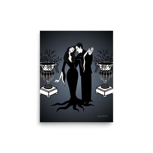 Morticia & Gomez Art Print / 5X7 / 8X10 / The Addams Family Art