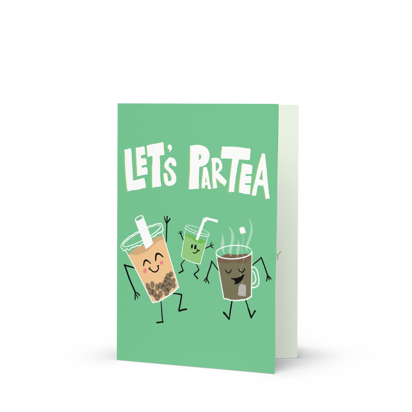 "Let's ParTEA!" Birthday Card / Matcha Birthday Card / Funny Birthday Card