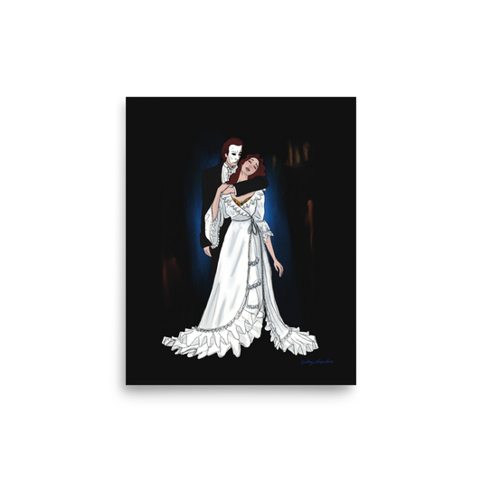 "Phantom & Christine" Art Print / 5X7 / 8X10 / The Phantom of the Opera Art