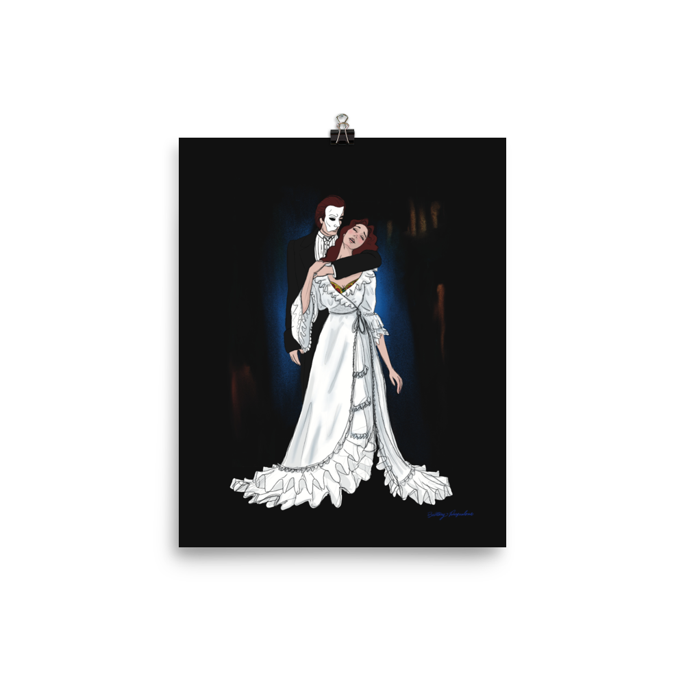 "Phantom & Christine" Art Print / 5X7 / 8X10 / The Phantom of the Opera Art