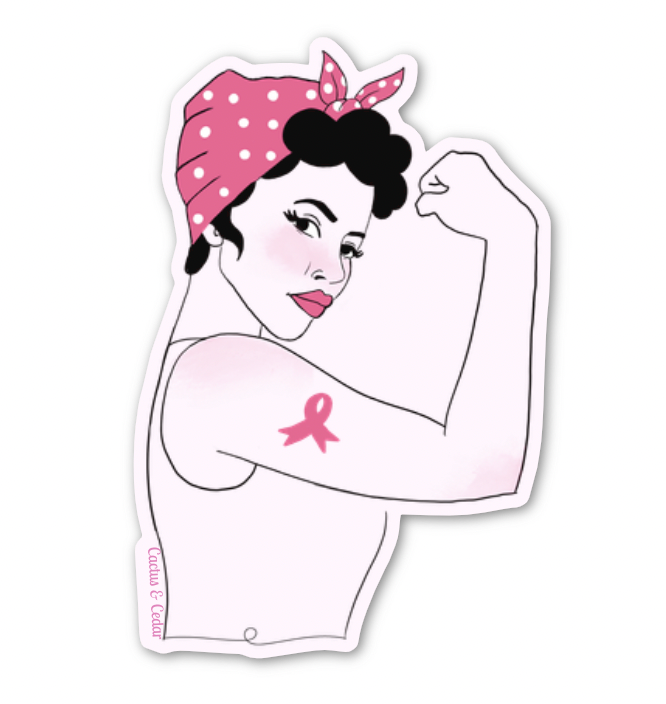 Rosie the Survivor Sticker / Breast Cancer Awareness Sticker – Cactus ...