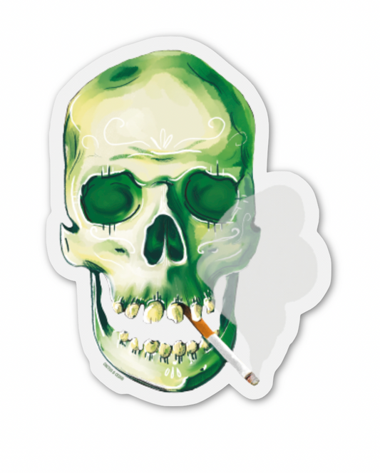 Smoking Skull Sticker / Halloween Stickers