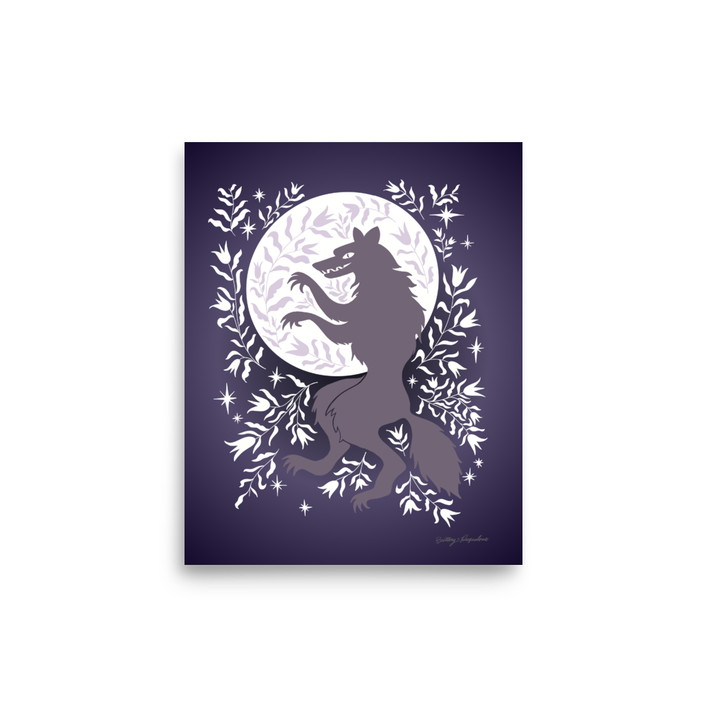 "Werewolf" Art Print / 5X7 / 8X10 / Dancing in the Moonlight