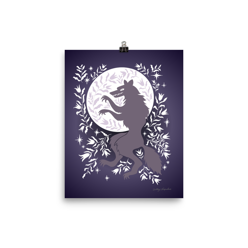"Werewolf" Art Print / 5X7 / 8X10 / Dancing in the Moonlight