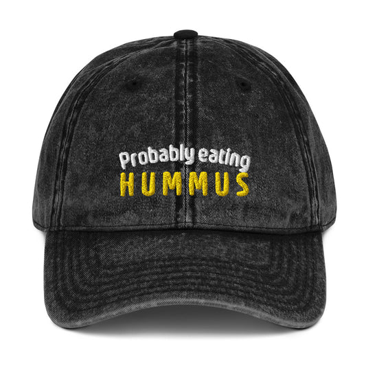 "Probably Eating Hummus" Dad Hat / Hummus Hat / Vintage Denim Hat