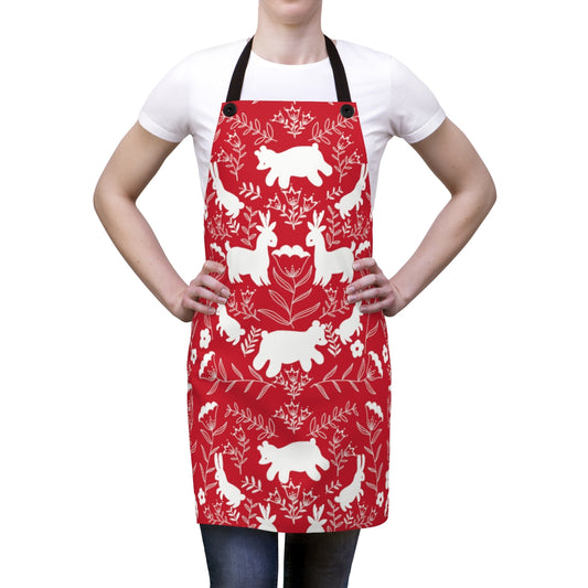Cute Critters Apron in Red