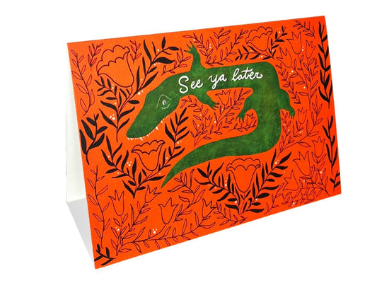 See Ya Later Alligator Card / Blank Inside / Goodbye Card for Coworker / Going Away Card / Farewell Gift for Coworker/ Going Away Gift for Coworker Friend